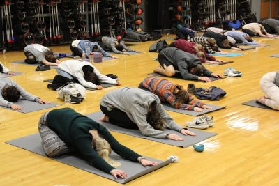 HD 2014 students try yoga.