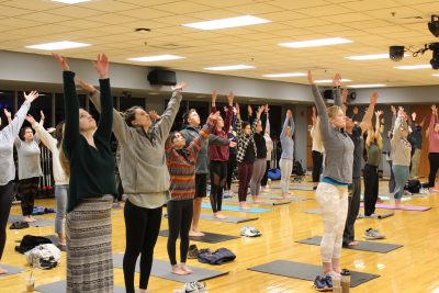 HD 2014 students try yoga.