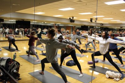 HD 2014 students try yoga.