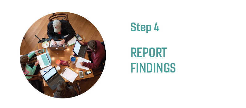 Step 4 - Report Findings