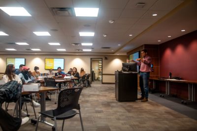 Students from an APCE elective, APS/SOC 4094: Appalachian Community Research, draft legislation on issues relevant to Appalachia in a "You Write the Bill" session led by Delegate Sam Rasoul.