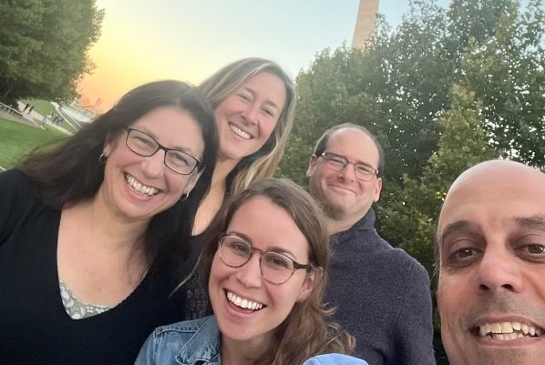 Pathways faculty in St. Louis for a recent general education conference. Faculty (from left) are Jenni Gallagher, Lynn Resler, Jessica Taylor, Aaron Ansell, and Kevin Hamed.